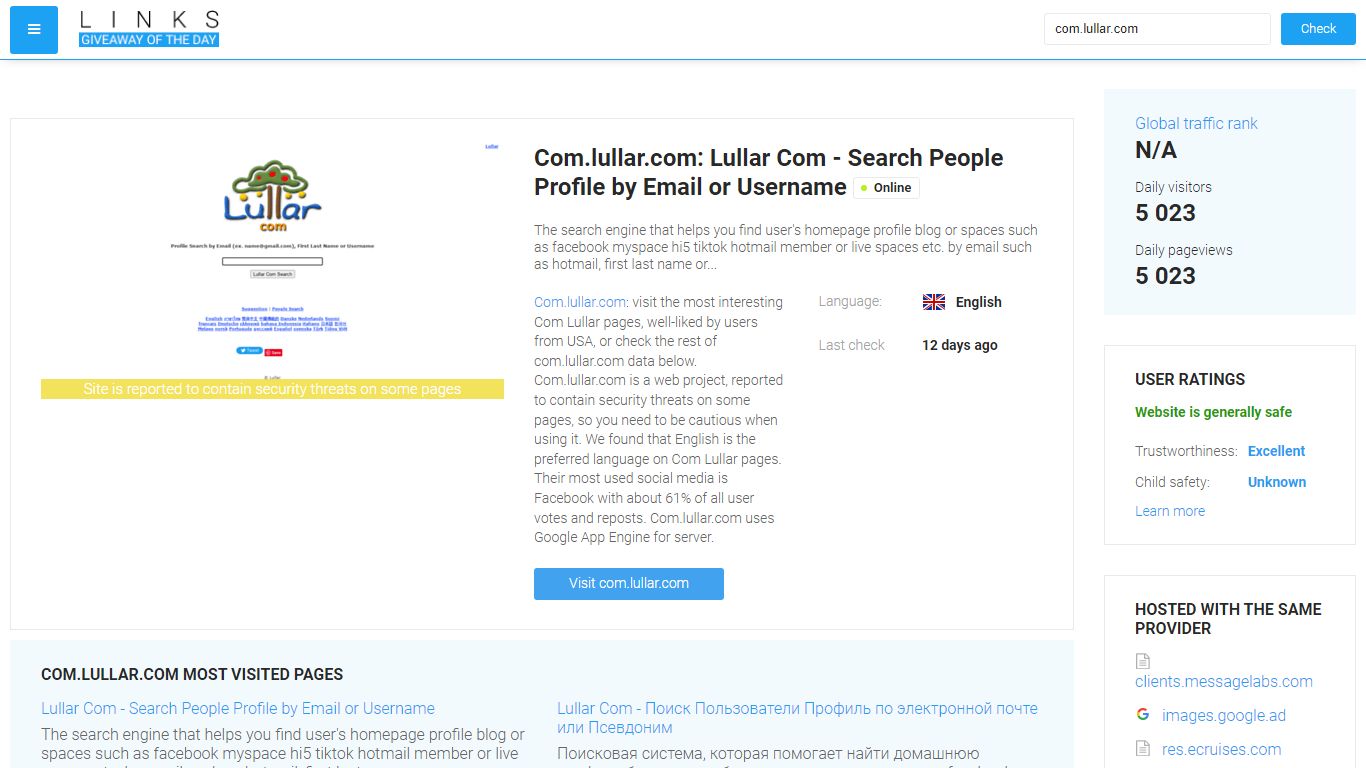 Visit Com.lullar.com - Lullar Com - Search People Profile by Email or ...