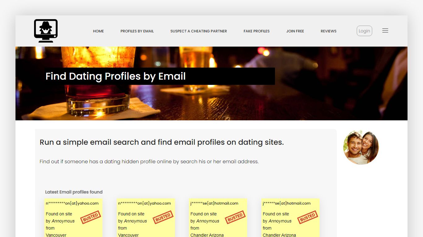 Find their Secret Dating Profiles by Email! - Profile Searcher